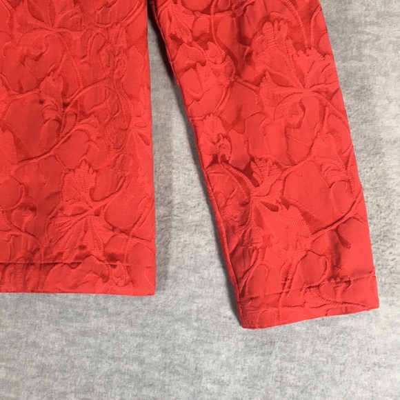 CHICO’S “Additions” Christmas Holiday Valentines Mandarin Style Brocade Jacket - Picture 5 of 15